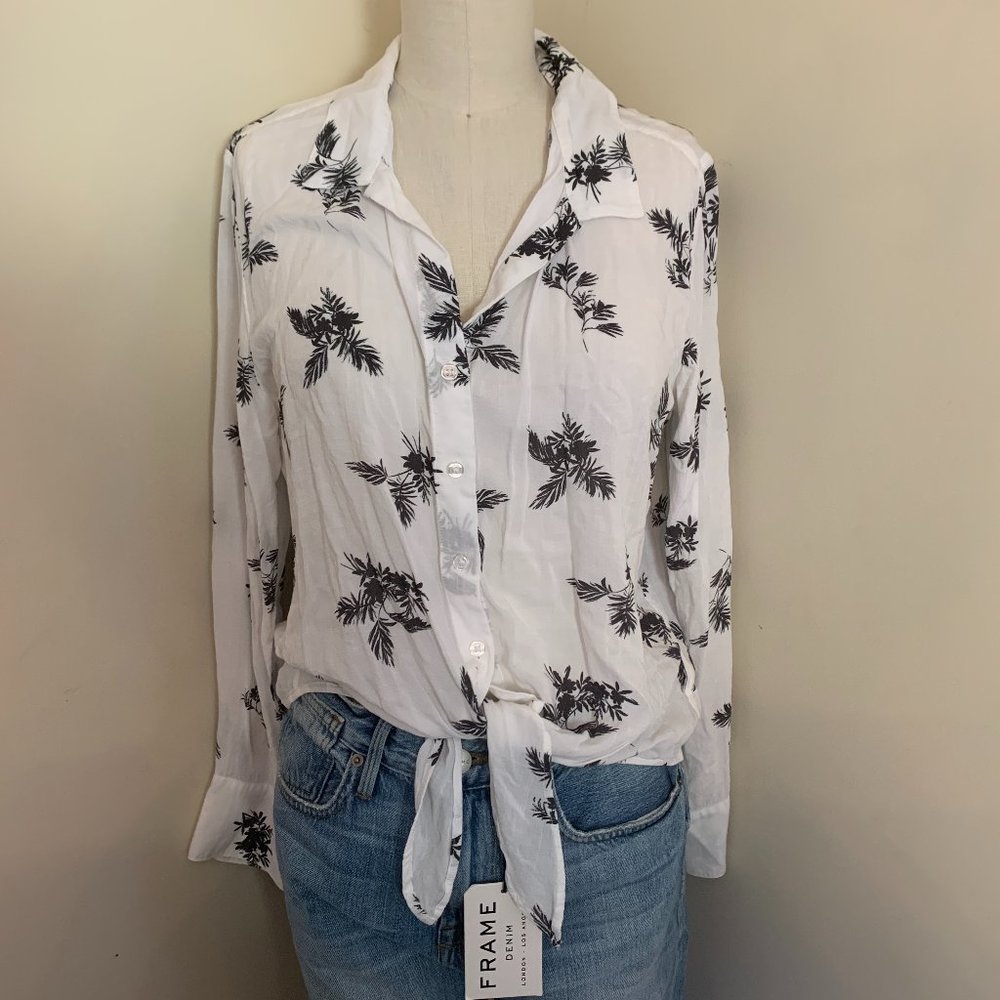 Cloth & Stone Front Tie Print Top